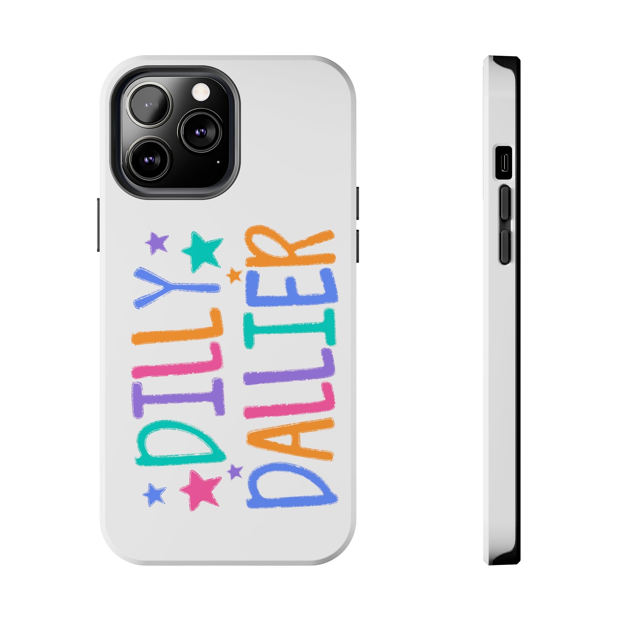 Dilly Dallier Colorful Tough Phone Case — Fun Pastel Stars Protective Cover