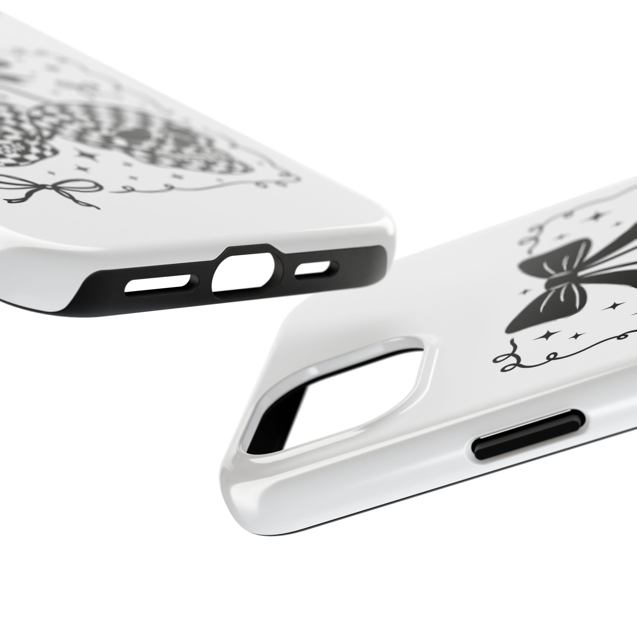 Skull Bow Phone Case - Checkerboard Gothic Tough Phone Case
