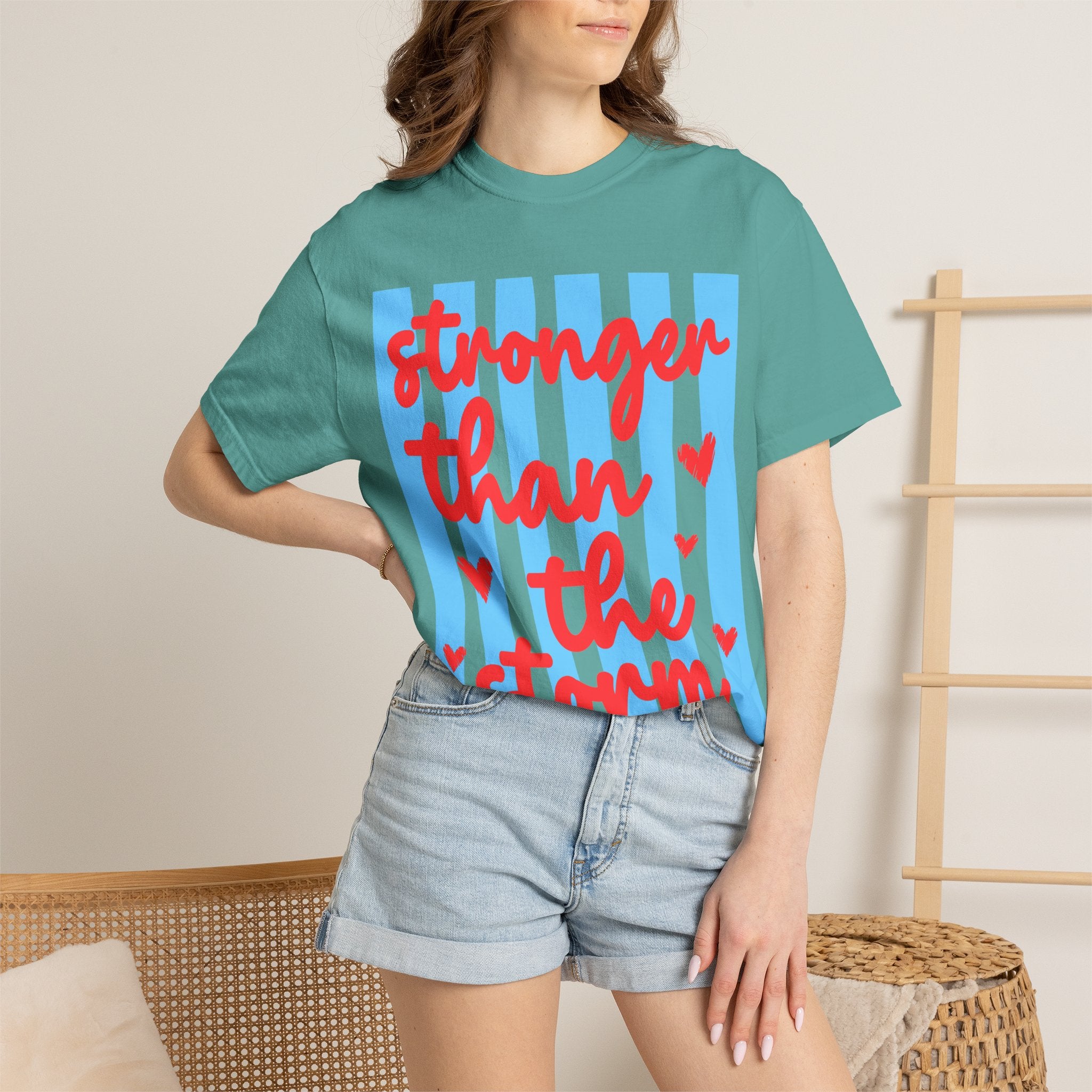 Stronger Than the Storm T-Shirt — Inspirational Heart Graphic Tee