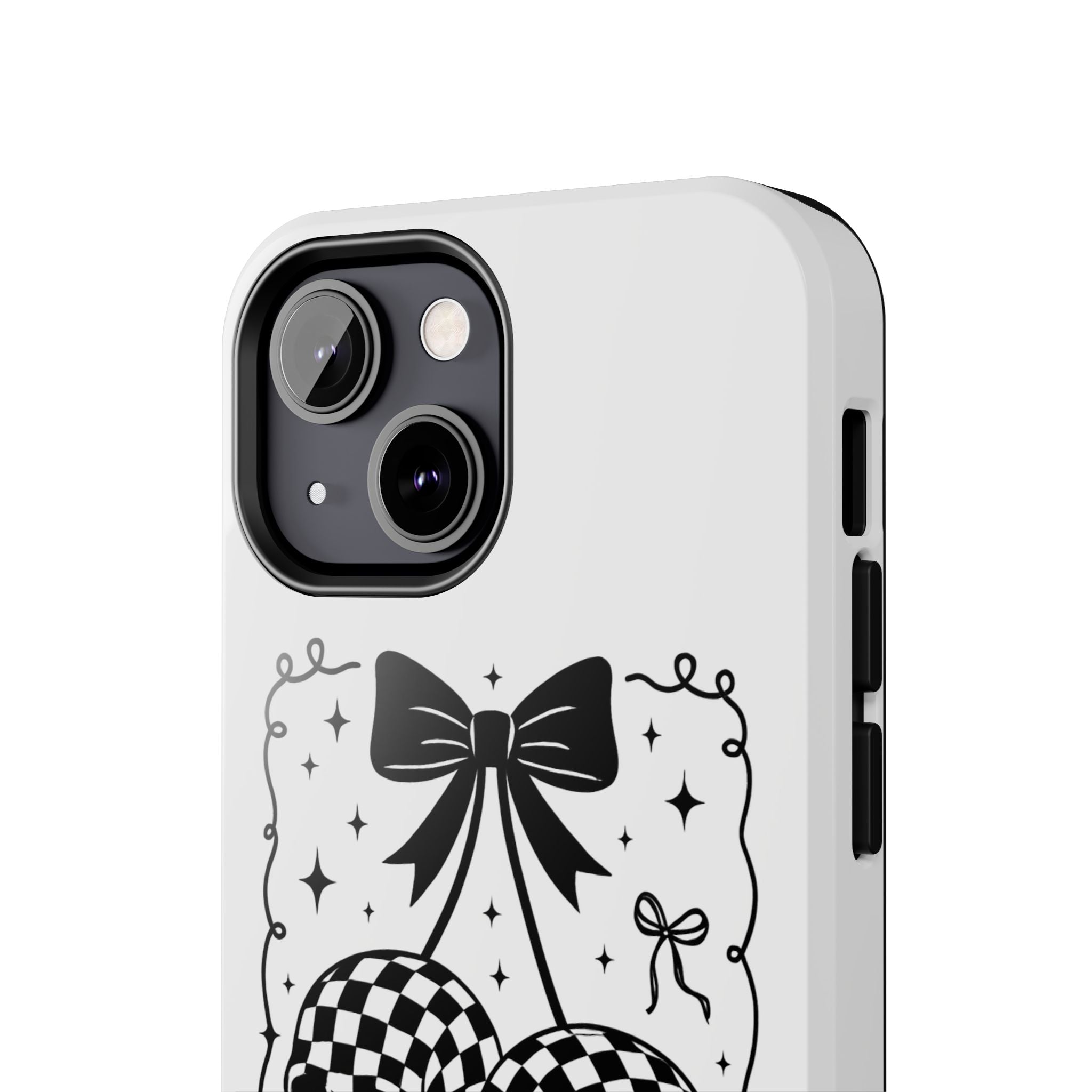 Skull Bow Phone Case - Checkerboard Gothic Tough Phone Case