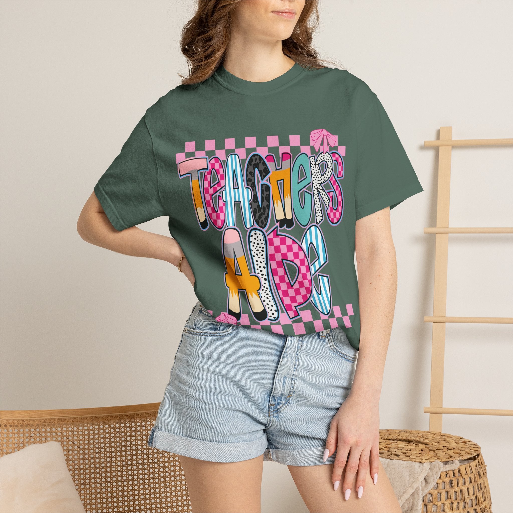 Teacher's Aide T-Shirt — Colorful Playful School Staff Gift