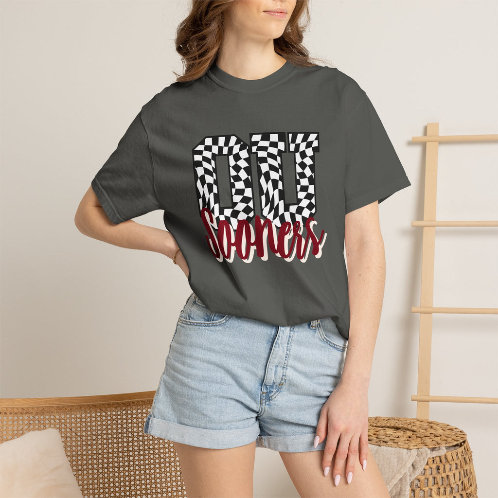 Sooners Checkerboard Tee — '00 Sooners' Vintage Game-Day T-Shirt