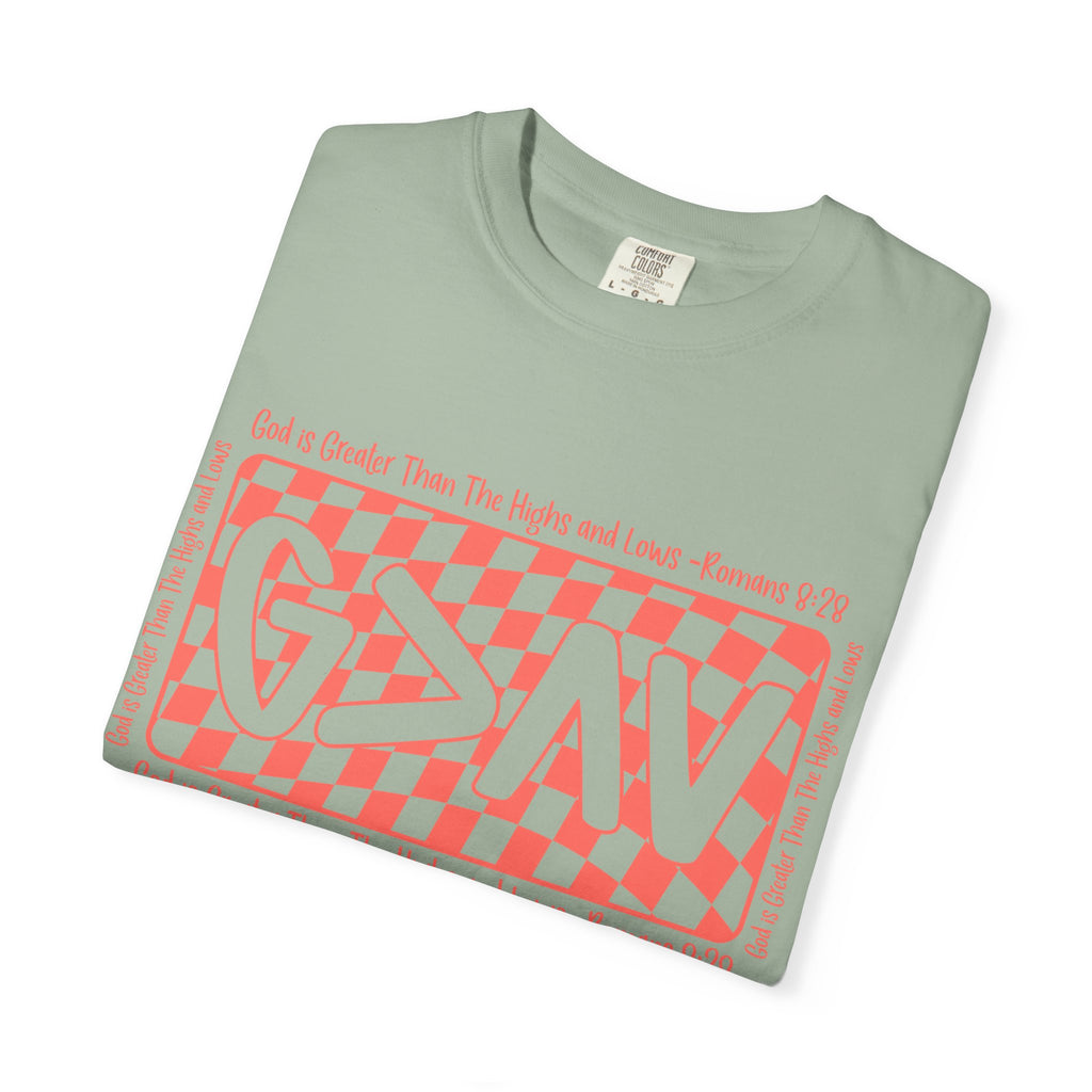 Grateful Dead Vibes Checkerboard Graphic T‑Shirt — 'G?AV' Retro Band Tee