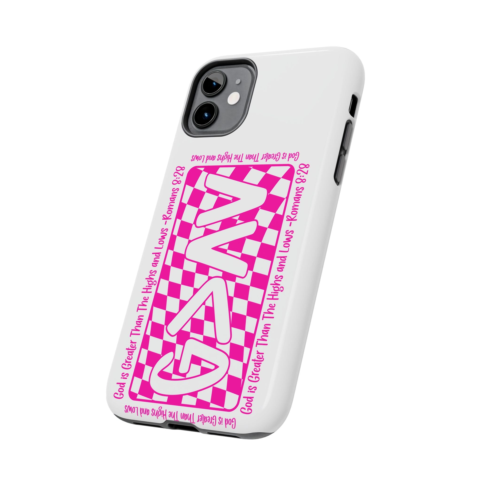 Pink Checker 'GAY' Tough Phone Case — Bold Pride Protective Cover