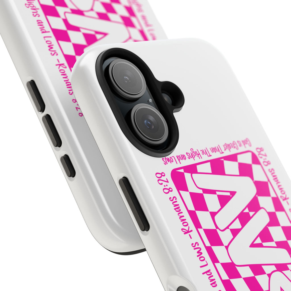 Pink Checker 'GAY' Tough Phone Case — Bold Pride Protective Cover