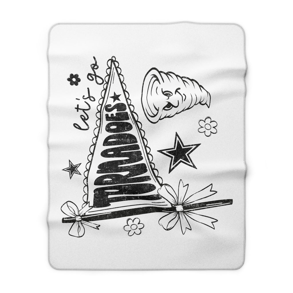 Sherpa Fleece Blanket - 'Let's Go Troopador' Camping Vibes Throw for Campers & Outdoor Lovers