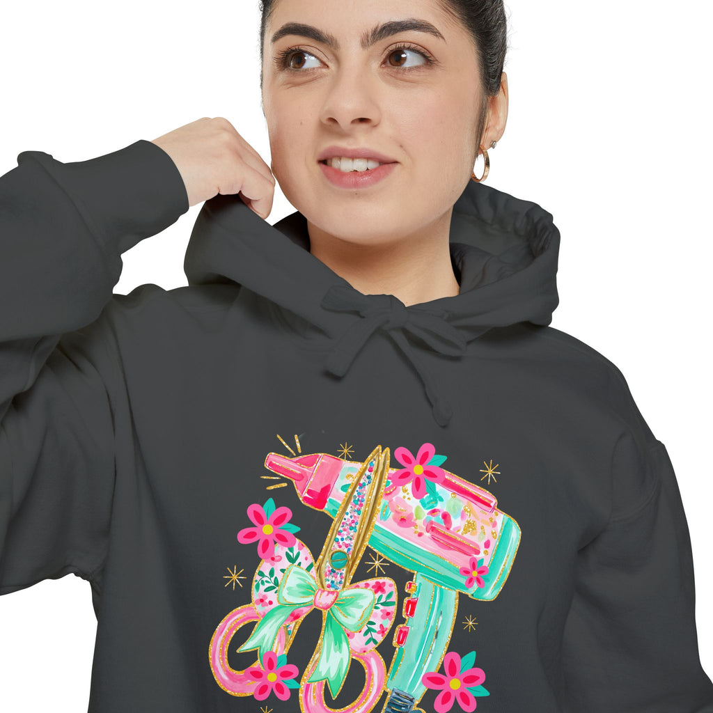 White Floral Scooter Hoodie — Retro Pink & Teal Vespa Design